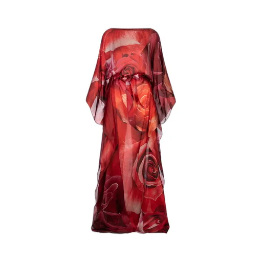 Roberto Cavalli Rose Print Long Dress
