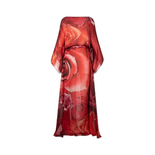 Roberto Cavalli Rose Print Long Dress