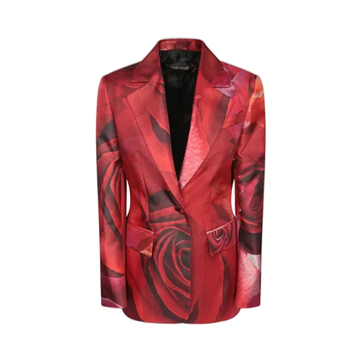 Roberto Cavalli Garden Rose-Printed Single Breasted Blazer