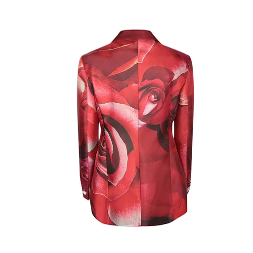 Roberto Cavalli Garden Rose-Printed Single Breasted Blazer