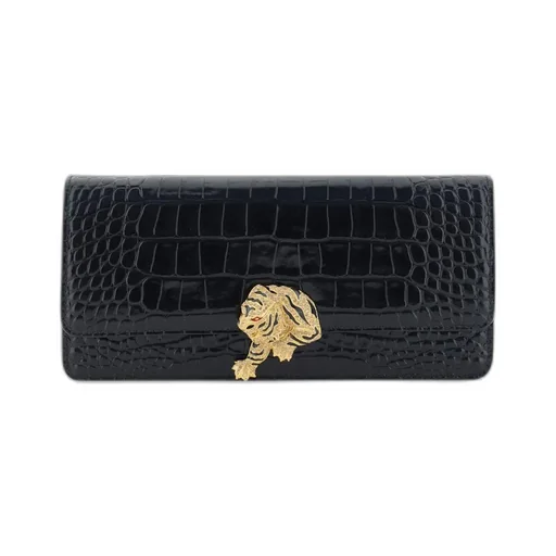 Roberto Cavalli Long Embossed Roar Clutch Bag