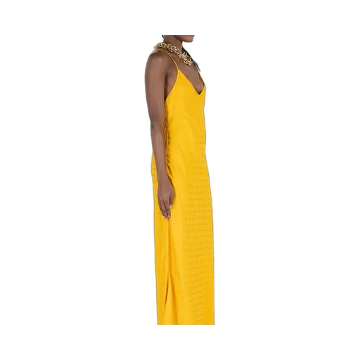 Roberto Cavalli Mirror Snake Monogram Gown