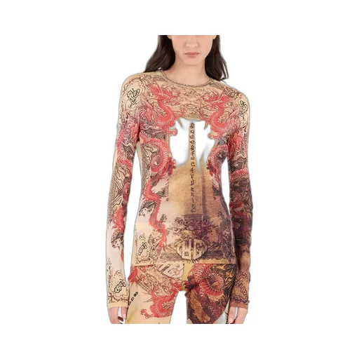 Roberto Cavalli Long Sleeve Top With Graphic Print