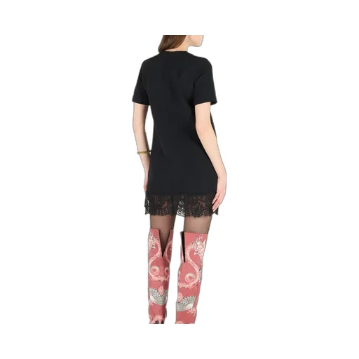 Roberto Cavalli Mini Dress With Lace Trim