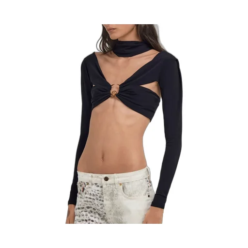 Roberto Cavalli Cutout Long Sleeve Top