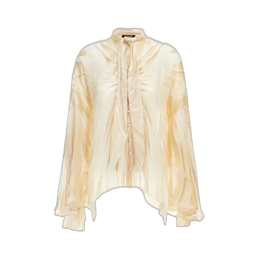 Roberto Cavalli Ray Of Gold Print Satin Top