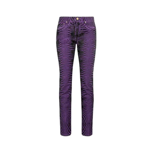Roberto Cavalli Zebra Pattern Slim Jeans