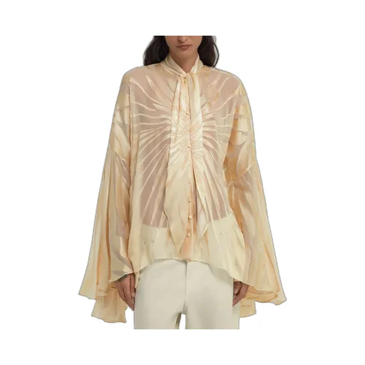 Roberto Cavalli Ray Of Gold Print Satin Top