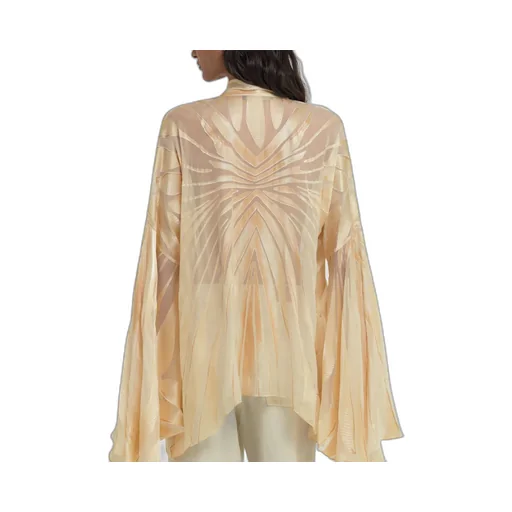 Roberto Cavalli Ray Of Gold Print Satin Top