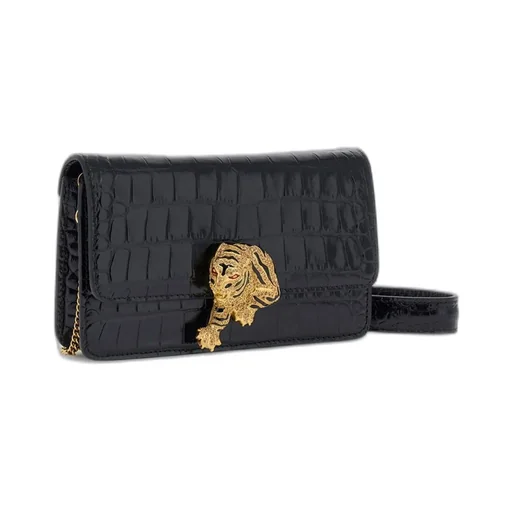 Roberto Cavalli Tiger Plaque Embossed Crossbody Bag