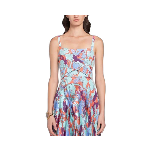 Roberto Cavalli Summer Garden Pleated Dress