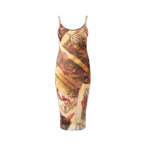 Roberto Cavalli Sheath Dress With Graphic Print
