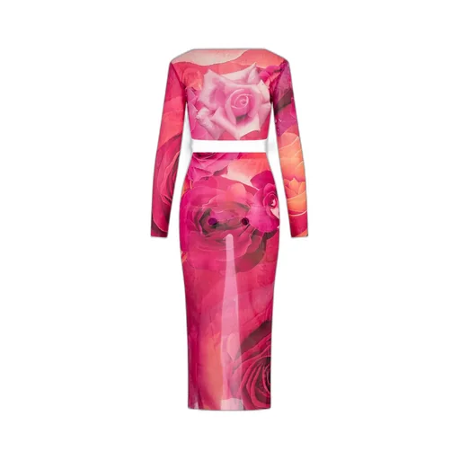 Roberto Cavalli Print Top And Skirt Set