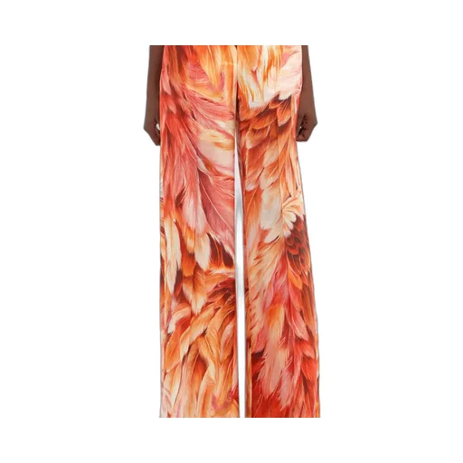 Roberto Cavalli Feather Print Trousers