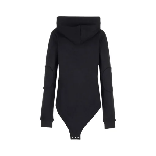 Rick Owens X Champion Logo Embroidered Drawstring Hooded Bodysuit