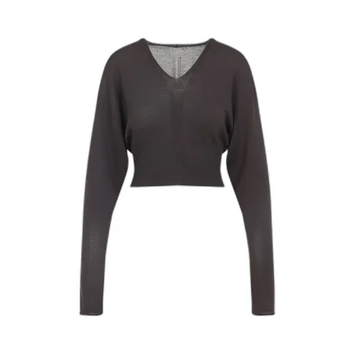 Rick Owens V-Neck Cropped Jumper