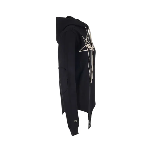 Rick Owens X Champion Logo Embroidered Drawstring Hooded Bodysuit