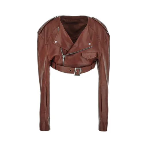 Rick Owens Belted Cropped Biker Jacket