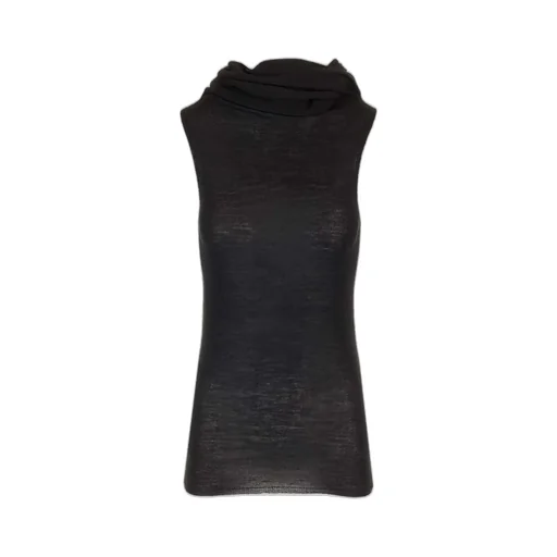 Rick Owens Asymmetric Neck Twist-Detail Vest