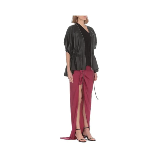 Rick Owens High-Waist Asymmetric Maxi Skirt