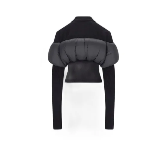 Rick Owens Panelled Padded-Sleeve Ribbed Jacket