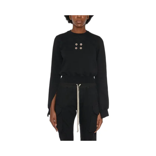 Rick Owens Drkshdw Eyelet-Embellished Cropped Crewneck Sweatshirt