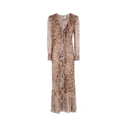 Rixo Animal Printed Grayce Long Dress
