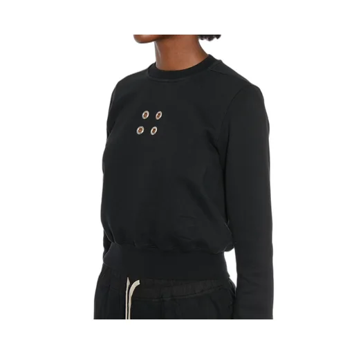 Rick Owens Drkshdw Eyelet-Embellished Cropped Crewneck Sweatshirt