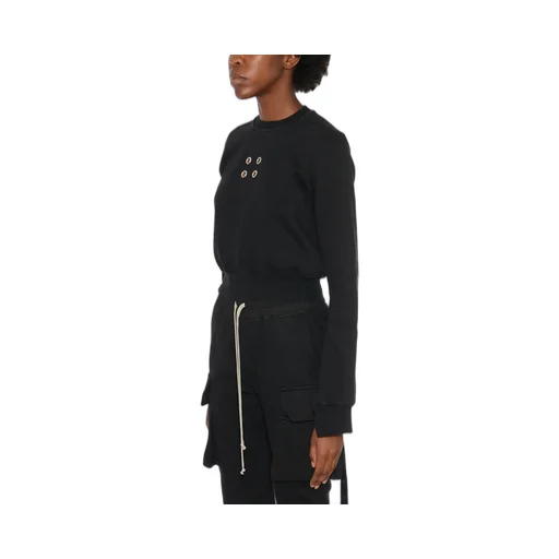Rick Owens Drkshdw Eyelet-Embellished Cropped Crewneck Sweatshirt