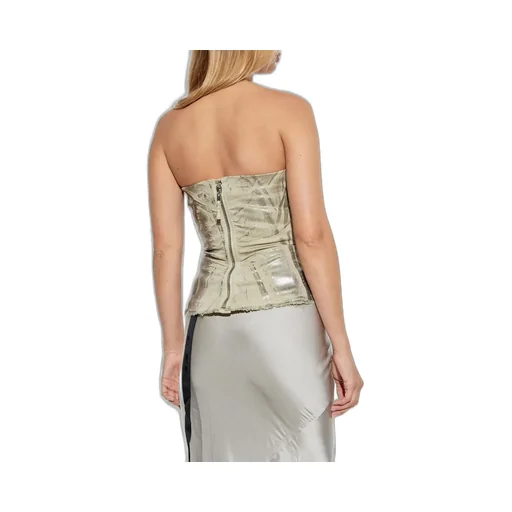 Rick Owens Drkshdw Bustier Frayed-Hem Top