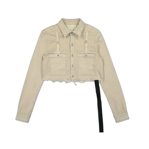 Rick Owens Drkshdw Frayed Edge Cropped Shirt Jacket