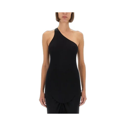 Rick Owens Lilies One-Shoulder Ribbed Top