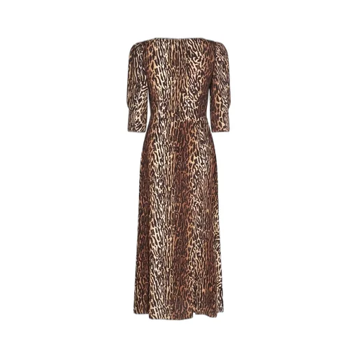 Rixo All-Over Leopard Printed Midi Dress