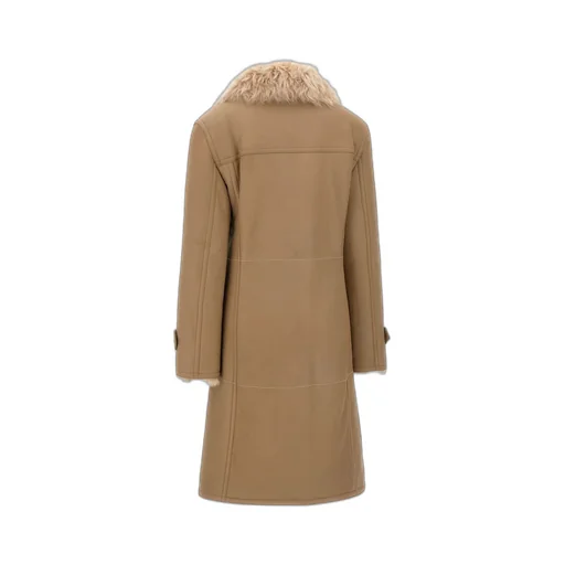 Rabanne Long Sleeved Shearling Neck Coat