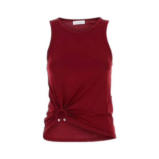Rabanne Sleeveless Crewneck Ruched Top