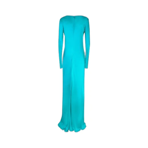 Roberto Cavalli Plunging V-Neck Gathered Gown
