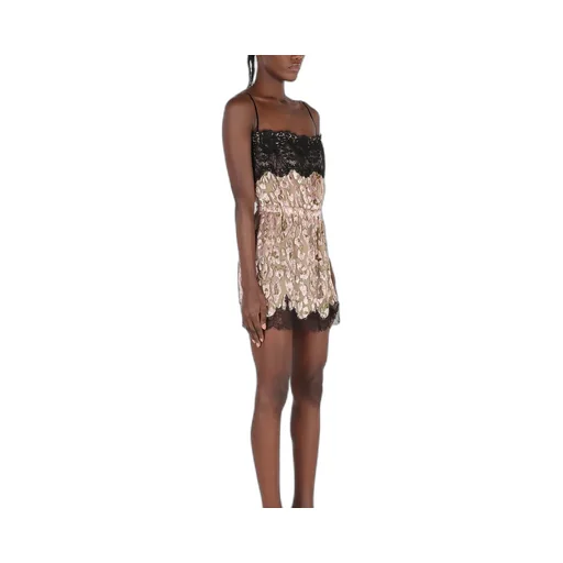 Roberto Cavalli Lace-Trim Mini Dress