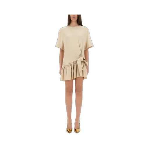 Rabanne Tie-Detailed Asymmetric Ruffled Dress