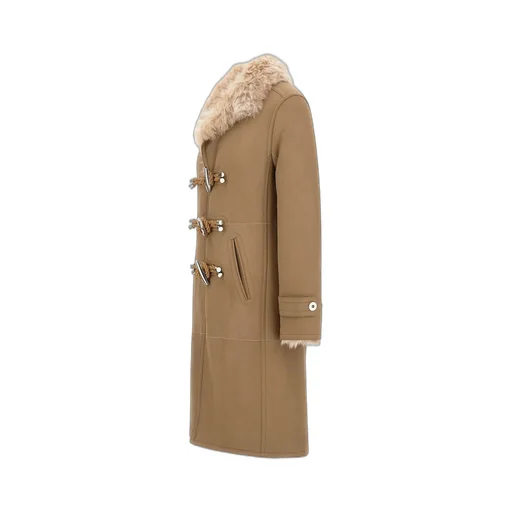 Rabanne Long Sleeved Shearling Neck Coat