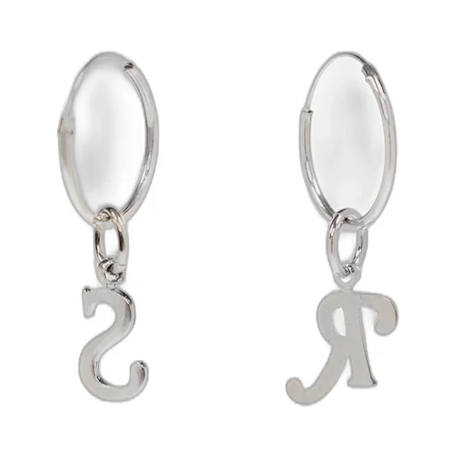 Raf Simons Logo-Charm Hoop Designed Earrings