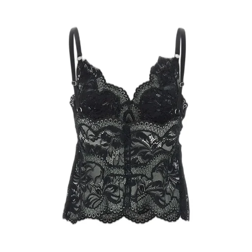 Rabanne V-Neck Sleeveless Lace Top