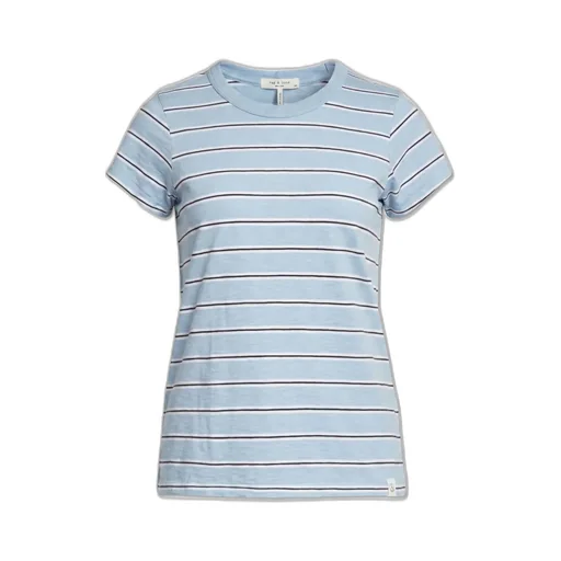 Rag & Bone Striped Printed Crewneck T-Shirt