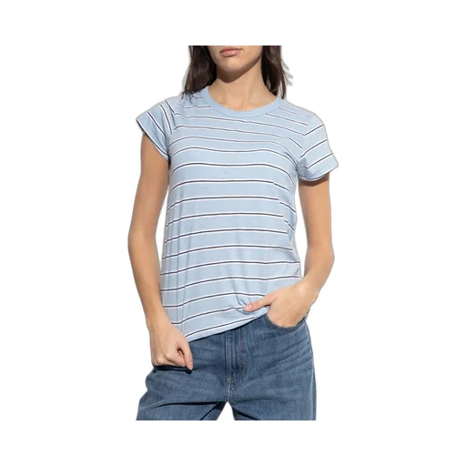 Rag & Bone Striped Printed Crewneck T-Shirt