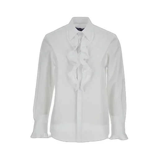 Ralph Lauren Collection Keara Ruffle-Trim Broadcloth Shirt