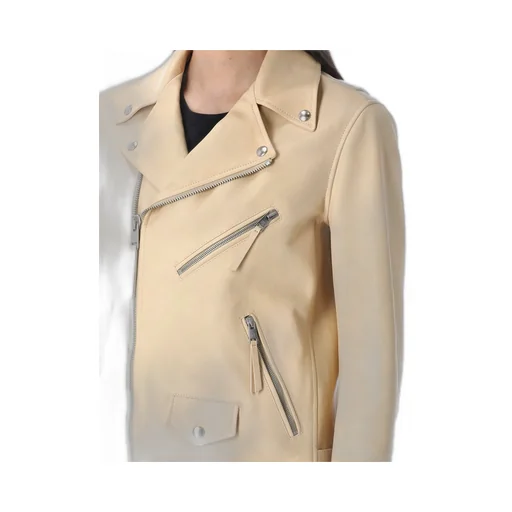 Ralph Lauren Zipped Leather Biker Jacket