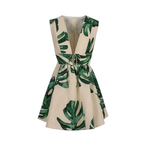 Raquel Diniz Linen And Silk A-Line Dress