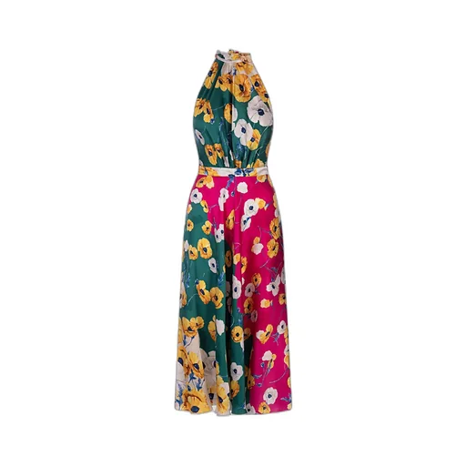 Raquel Diniz Blossom-Print Sleeveless Midi Dress