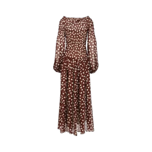 Raquel Diniz Hannah Polka-Dot Chiffon Dress