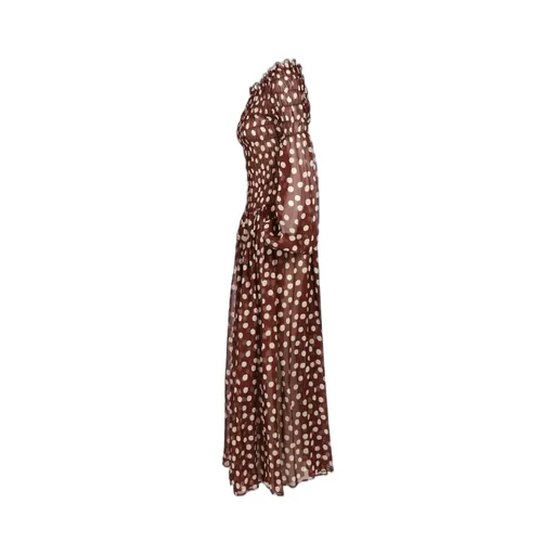 Raquel Diniz Hannah Polka-Dot Chiffon Dress