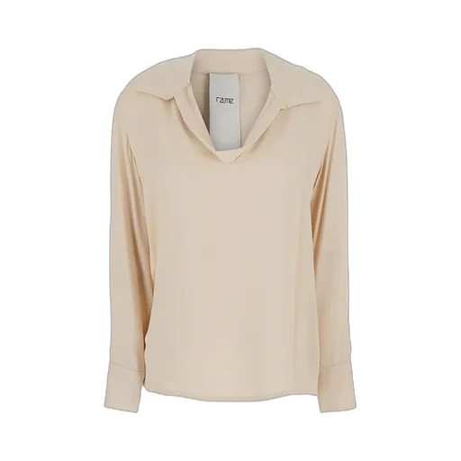 Rame Spread Collar V-Neck Shirt